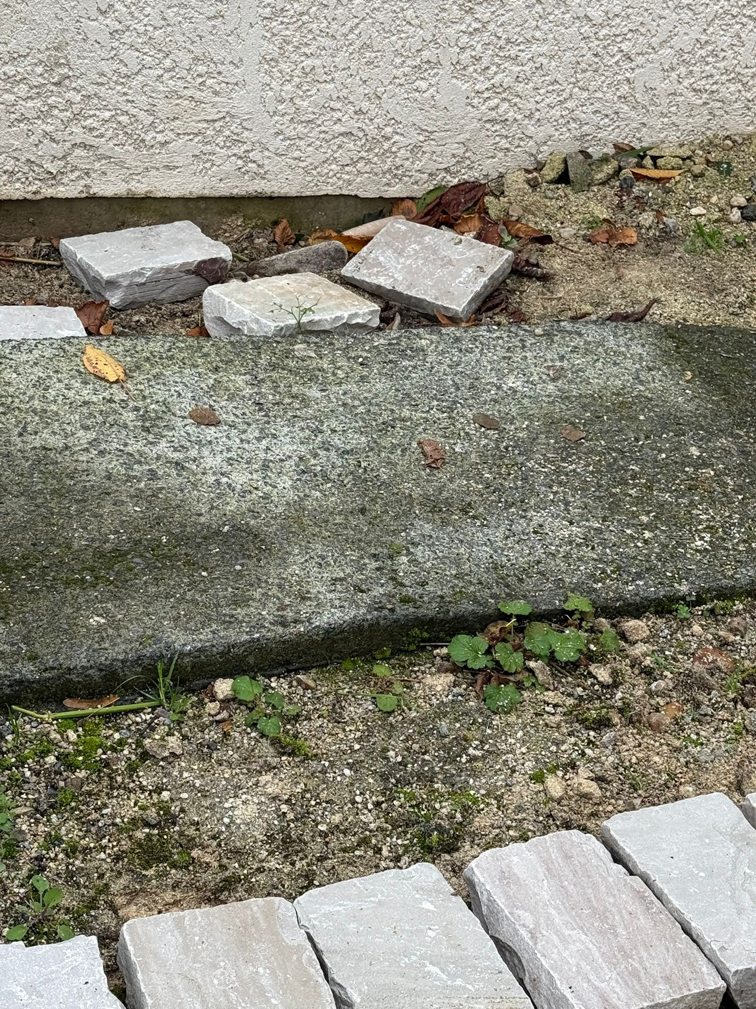 Pavés déposés / préparation